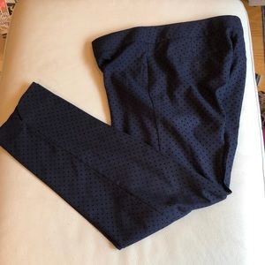 Talbots Hampshire black with velvet dots pants NWOT